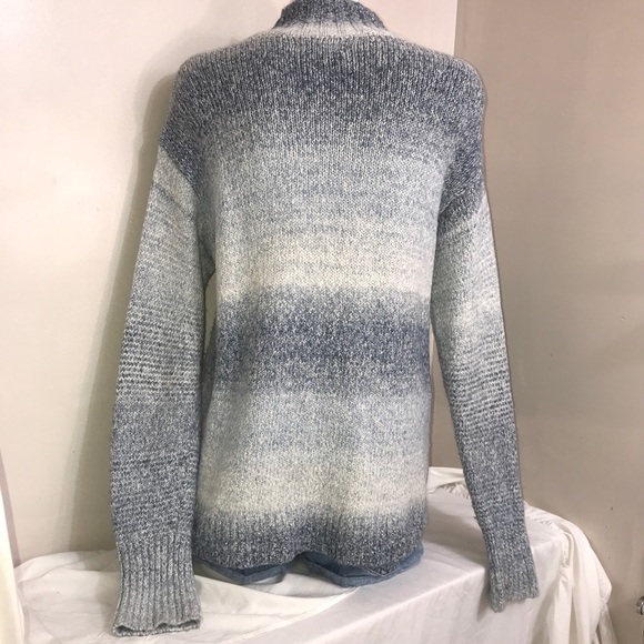 Chaps Baby Blue Striped Turtleneck Knit Sweater - Picture 4 of 10